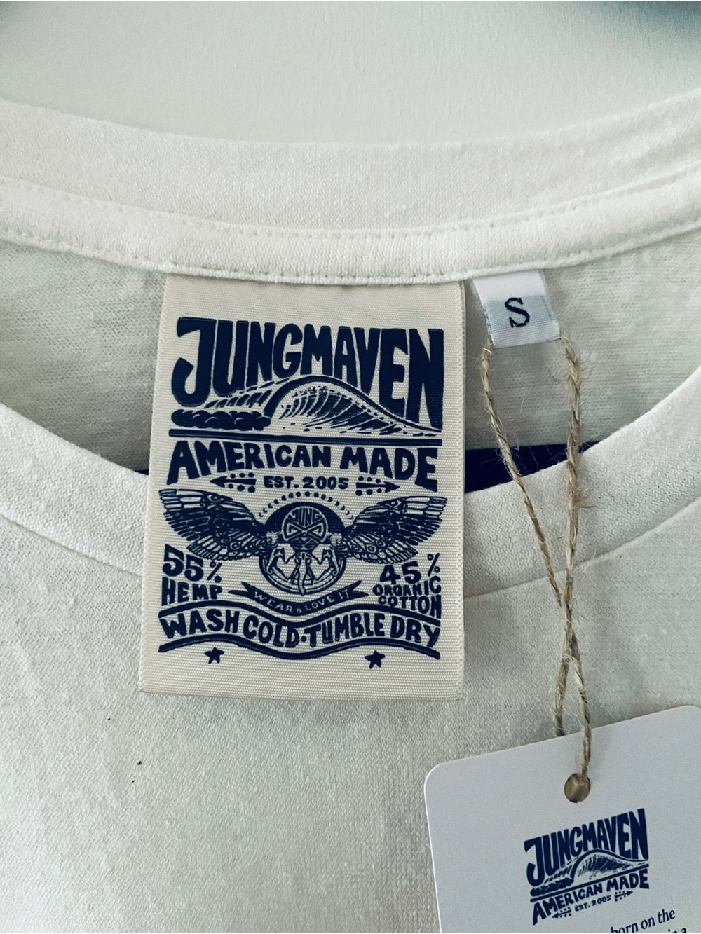 Jungmaven Encanto Long-Sleeve Crew Neck Shirt - Washed White / S - Picture 5 of 8